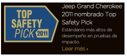 Jeep® Grand Cherokee 2011 nombrado "Top Safety Pick"